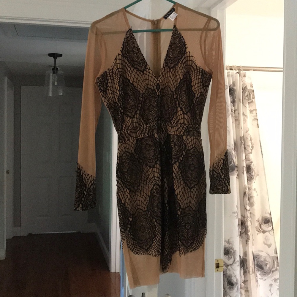 Venus fitted short sheer dress